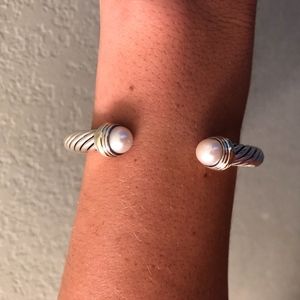14KY David Yurman 7mm Cable Bracelet pearl